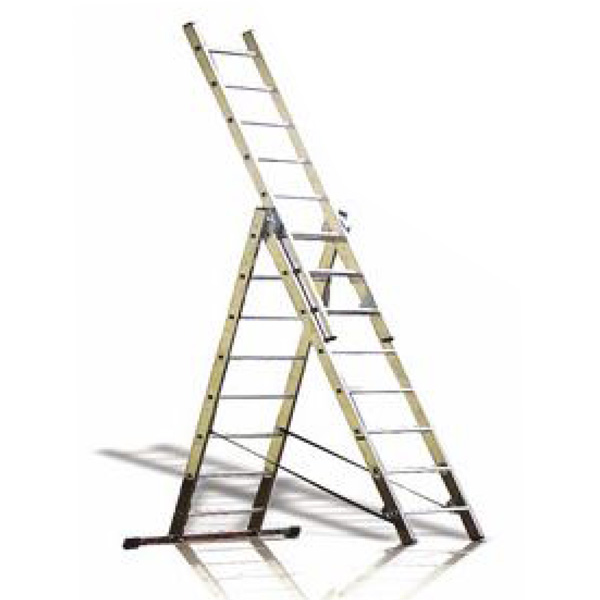 Large aluminum ladder, fold -out