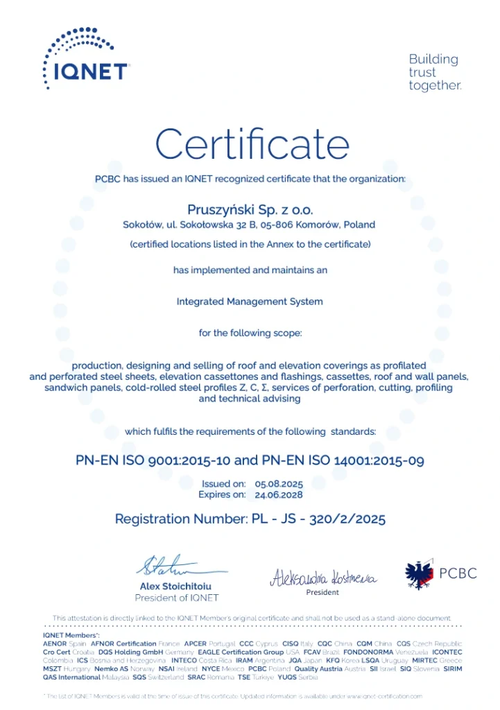 Certyfikat, ISO 9001, ISO 14001