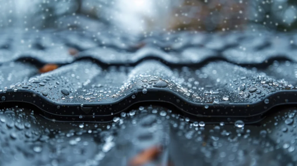 Blachodachówka w deszczu