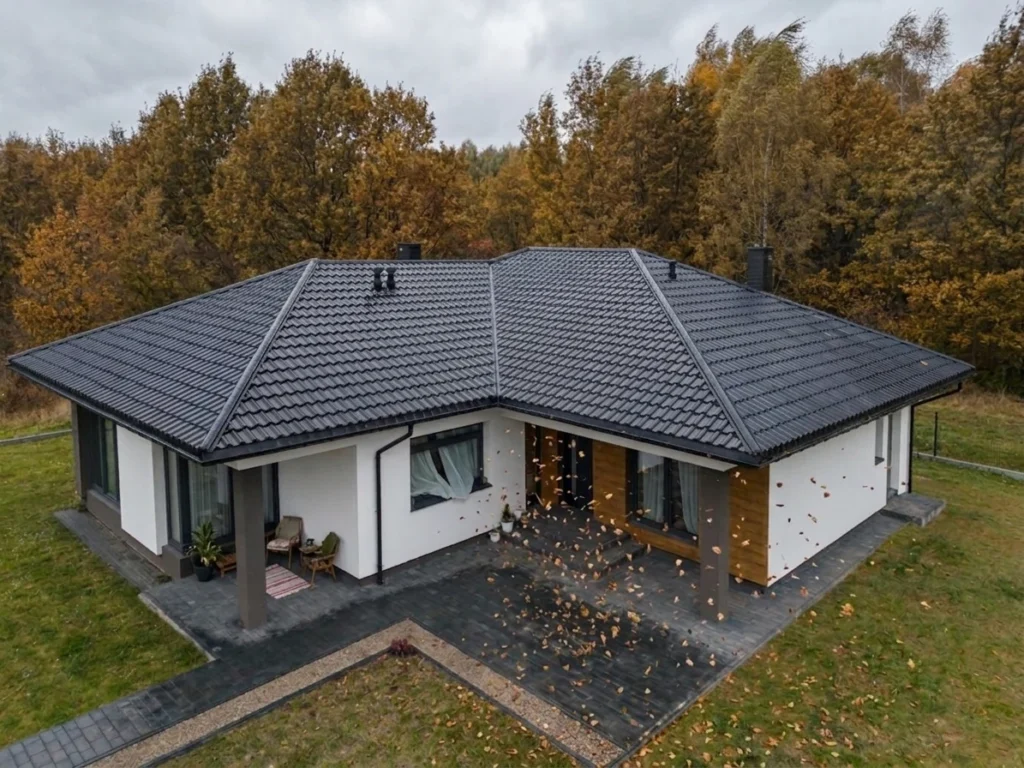 Blachodachówka podczas wiatru